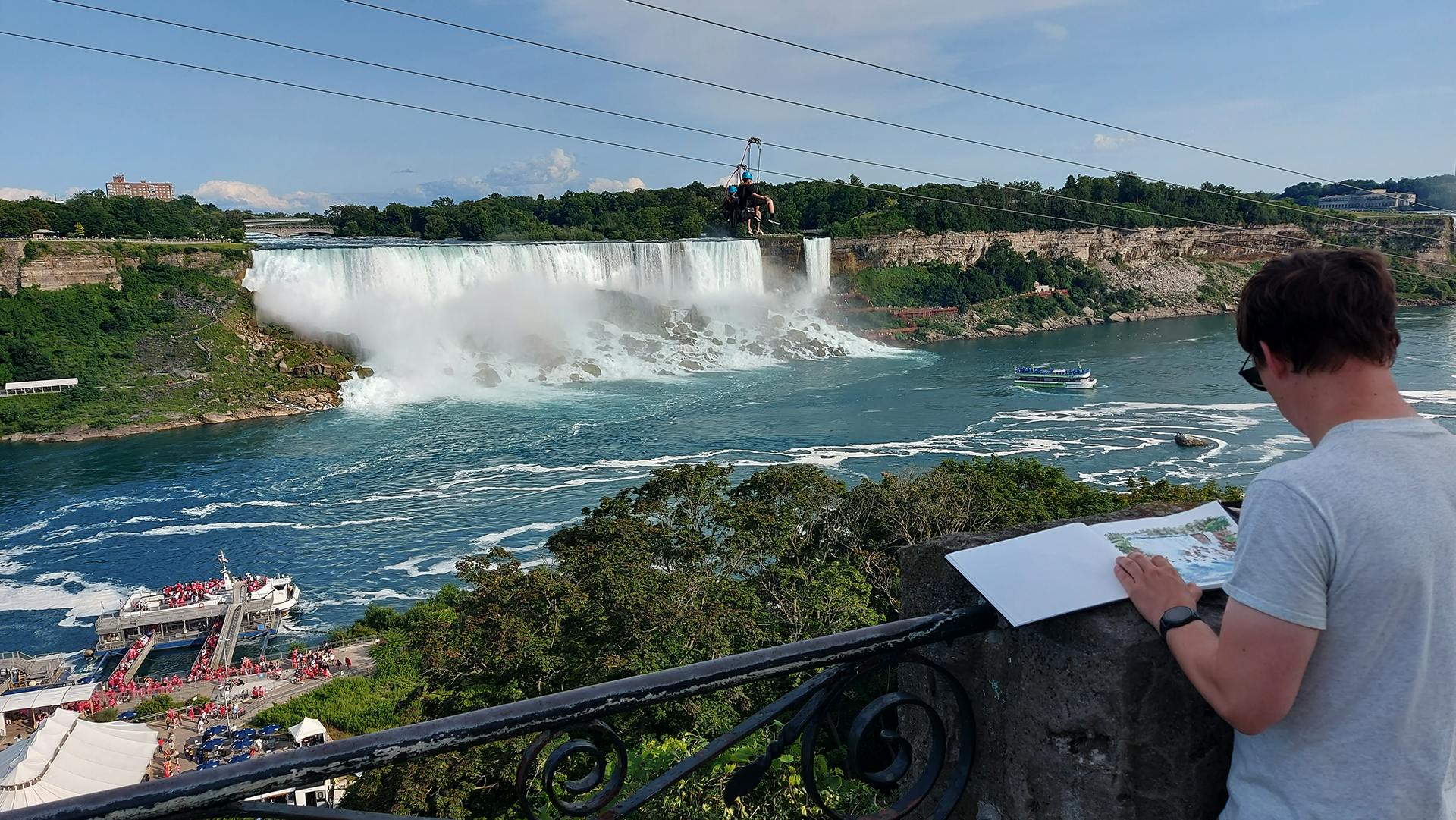 Foto van mij aan de Niagara watervallen.